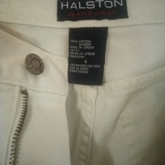 Khaki Denim Halston Jeanswear Cropped Pants Capri Jeans Sz 6 - Picture 13 of 15